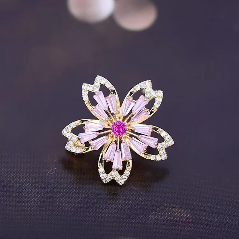 合金胸针 【小樱花】防走光胸针胸花时尚百搭简约精致优雅春夏2050