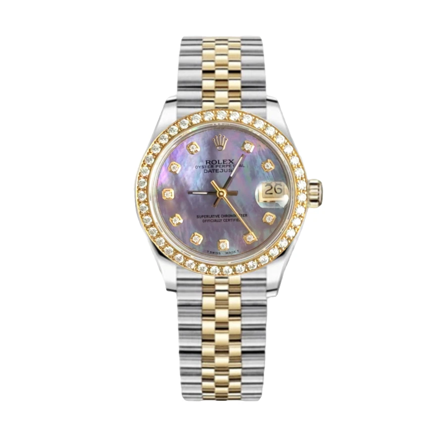 99新 Rolex/劳力士 日志68273/31mm/紫贝母盘/钻圈/自动机械/单表