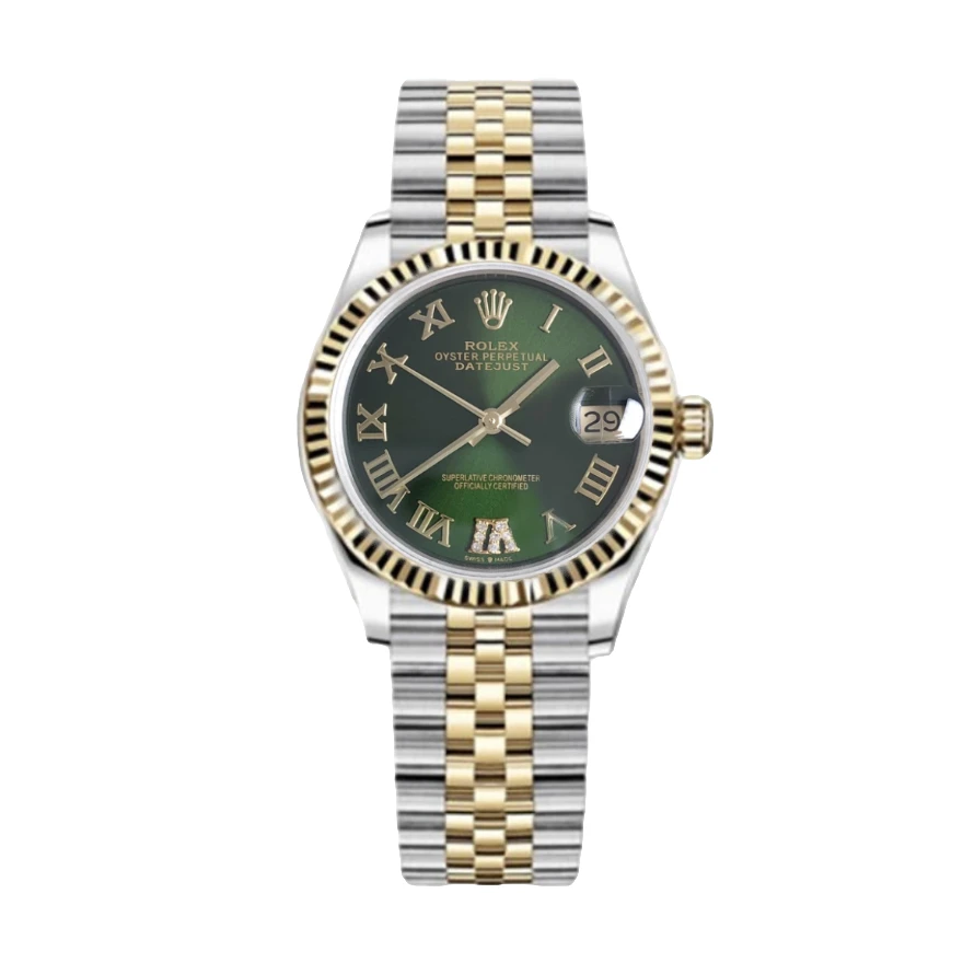 99新 Rolex/劳力士 日志68273/31mm/橄榄绿罗马盘/自动机械/单表