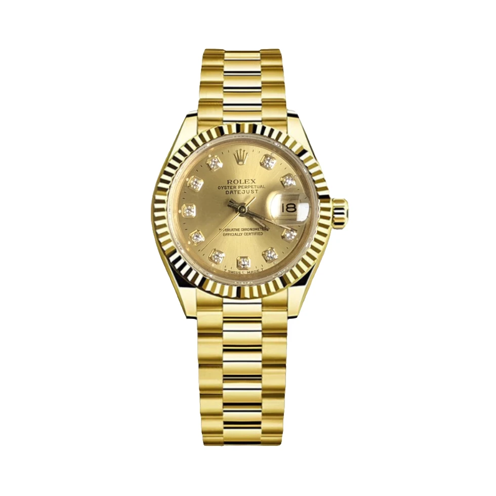 99新 Rolex/劳力士 日志系列69178/26mm/金盘/后钻/狗牙圈/单表