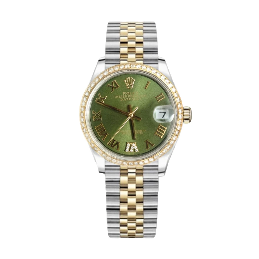 99新 Rolex/劳力士 日志78273/31mm/橄榄绿六点钻/自动机械/单表