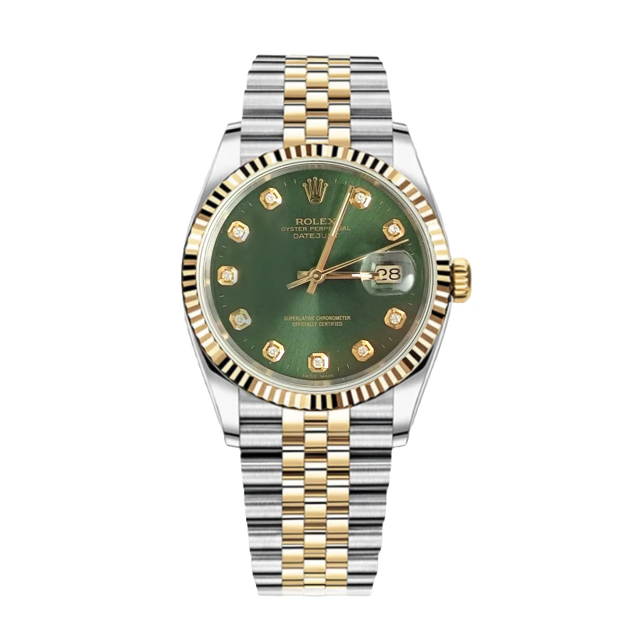 99新 Rolex/劳力士 日志系列/36mm/橄榄绿/狗牙圈/自动机械/单表