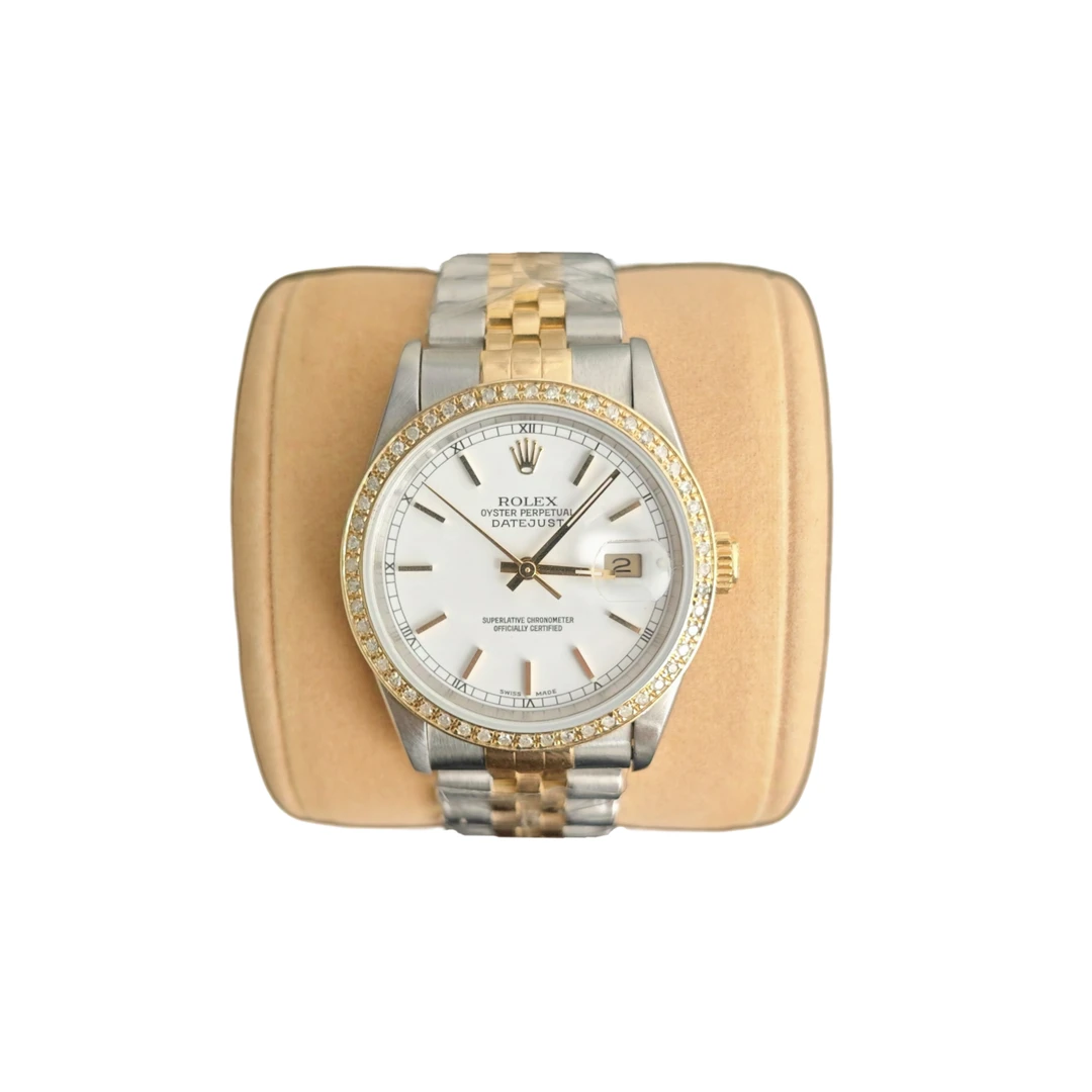 99新 Rolex/劳力士 日志系列/36mm/白条钉/原盘后钻圈/自动/单表