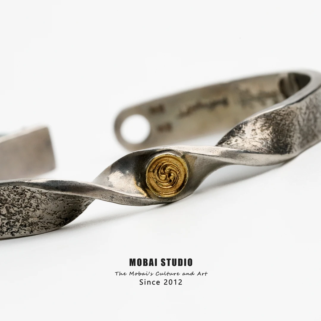 925银银制品 MOBAI默白发售-「三房五舍」纯手工打制复古银手镯