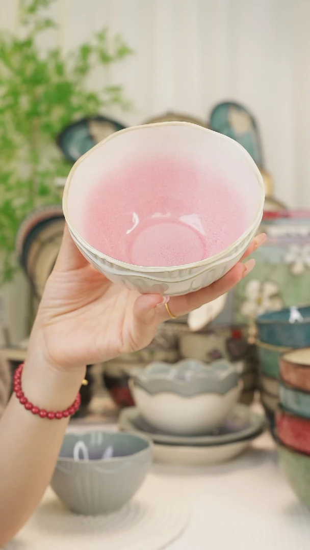 【闪购商品】瓷片闪购 4.8寸莲花异性米饭碗