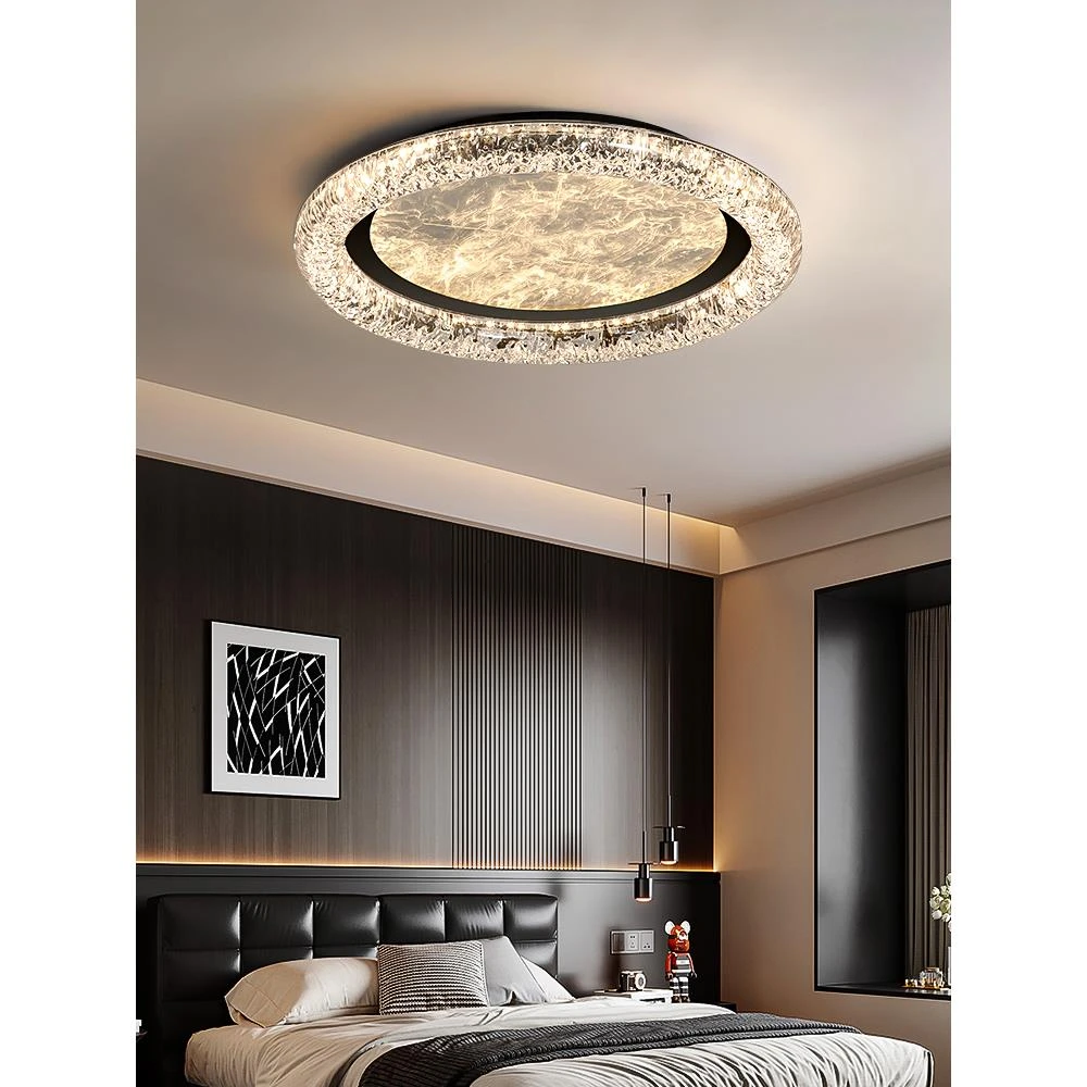 意式极简轻奢高级感设计师款云雾吸顶灯全光谱护眼主卧室房间主灯