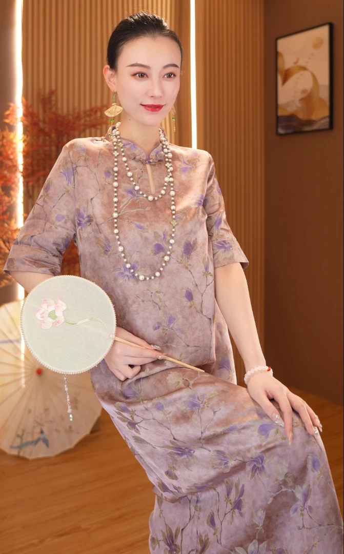 春野云暮｜设计感国风新中式女装中长款连衣裙20248890夏秋