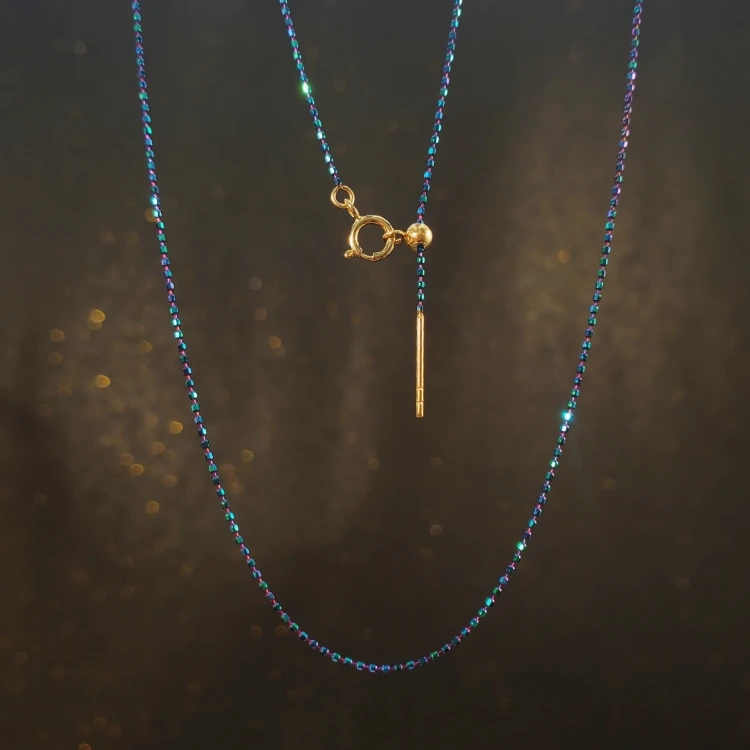 繁星・18K炫彩金针式豆豆项链 时尚高级 G2130