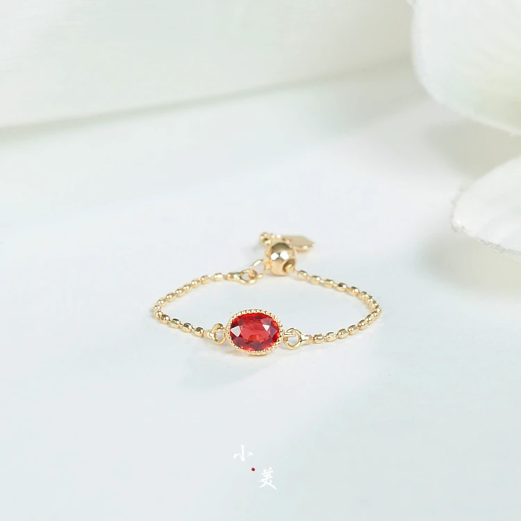 18K金红宝石抽拉戒指 G4643