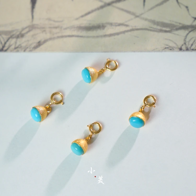 18K金绿松配件提溜万能扣 （多样性发一）G8450