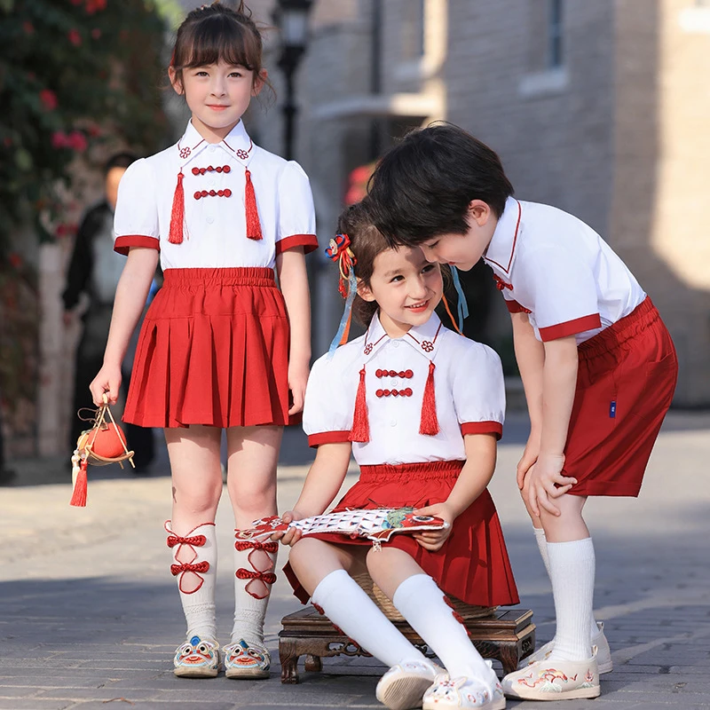 幼儿园园服中小学班服校服开幕式表演服合唱团演唱服装汉服中国风