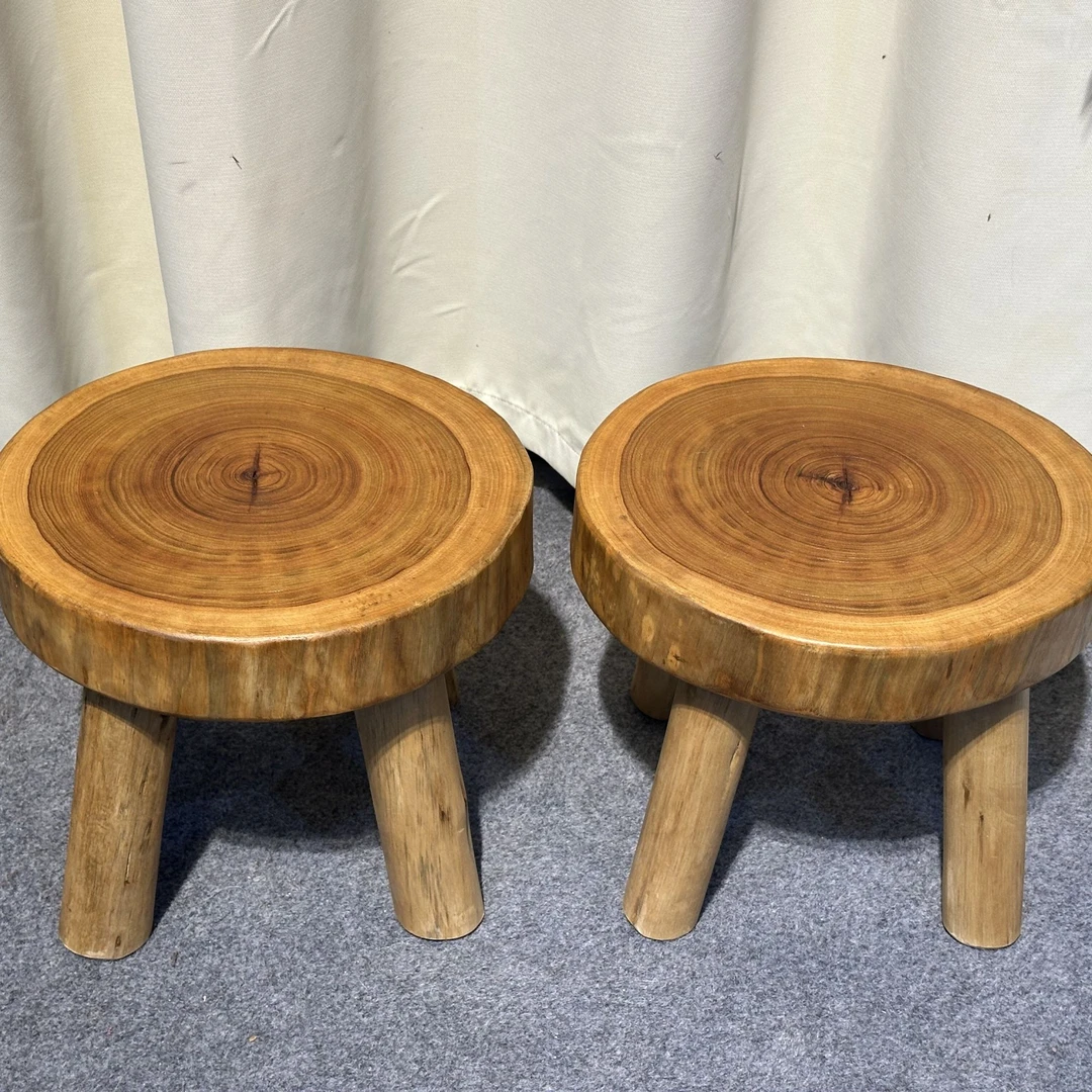 香樟木手工户外复古家用创意桌椅阳台圆形中式桌子碳化中式桌子