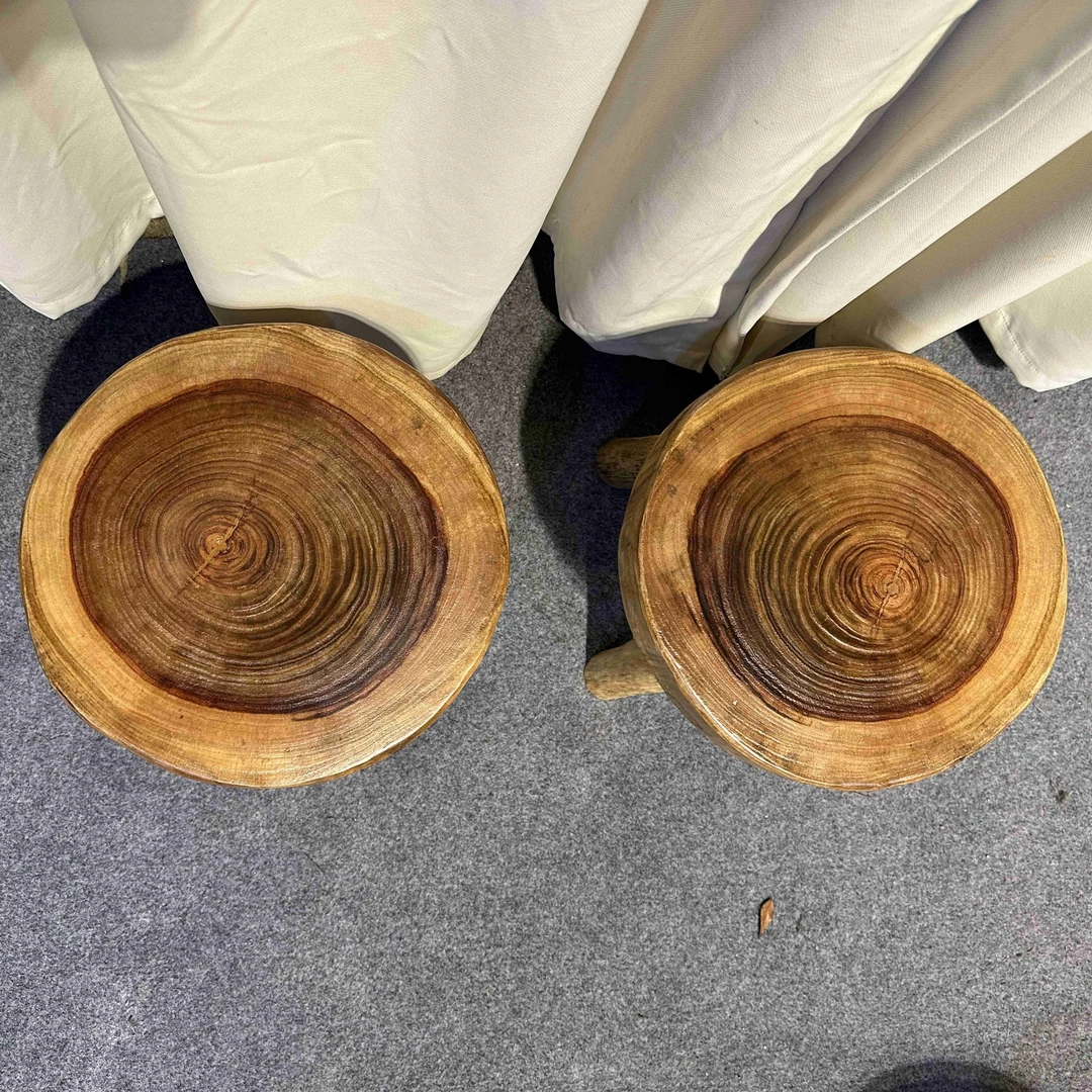 香樟木换鞋凳交叉横撑款