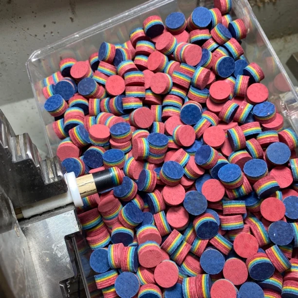 14毫米多层中式台球杆皮头 中式八球九球台球皮头配件下单包邮