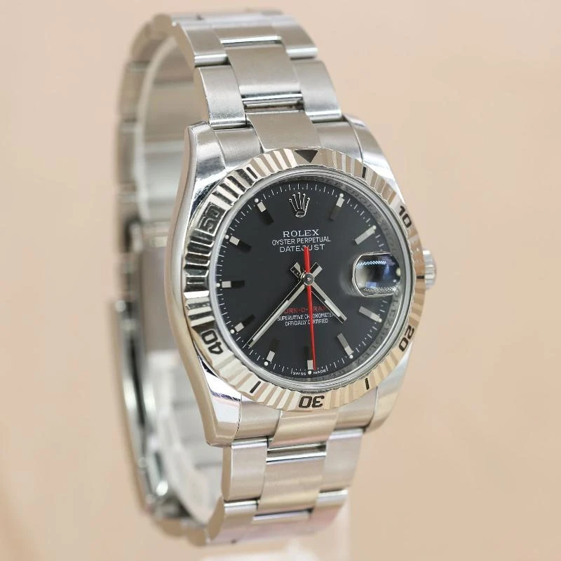 95新 Rolex/劳力士 日志爬山虎/116264/36表径/单表/黑盘男士