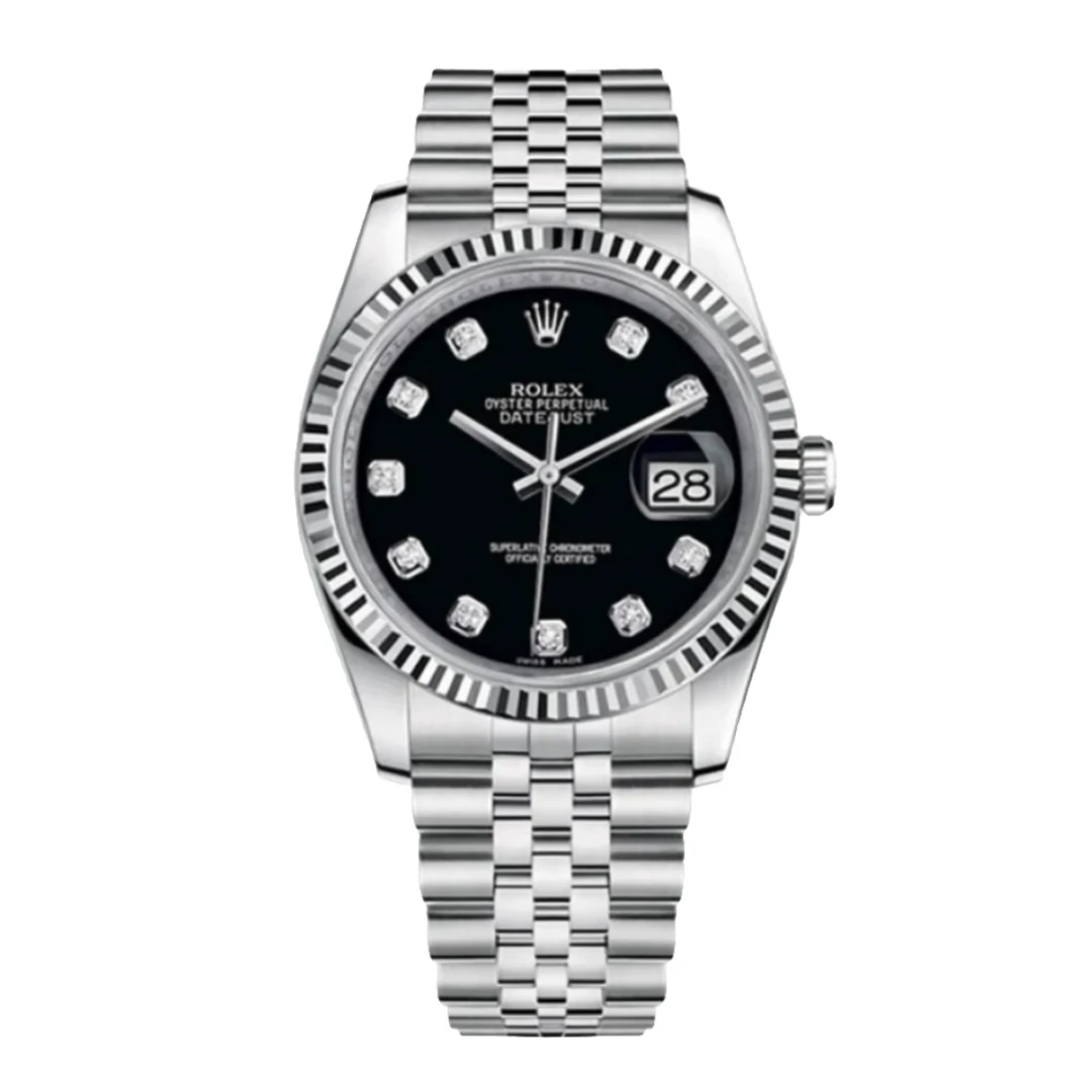 99新 Rolex/劳力士 116234黑盘钻刻/36表径/17年全套精致时尚腕表