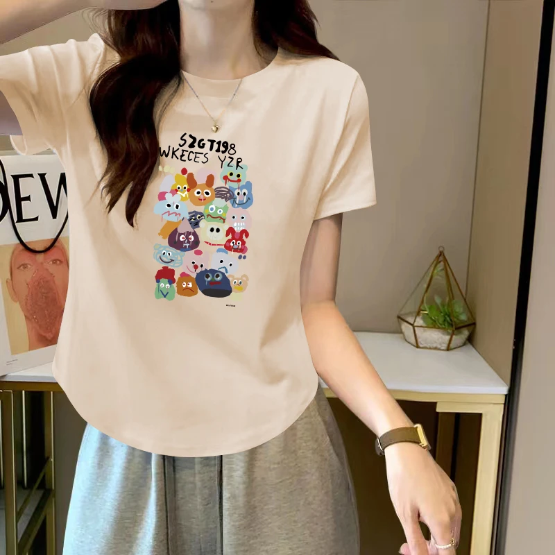 可爱气质设计感圆弧下摆修身显瘦短袖T恤女学生夏季ins纯欲T恤女