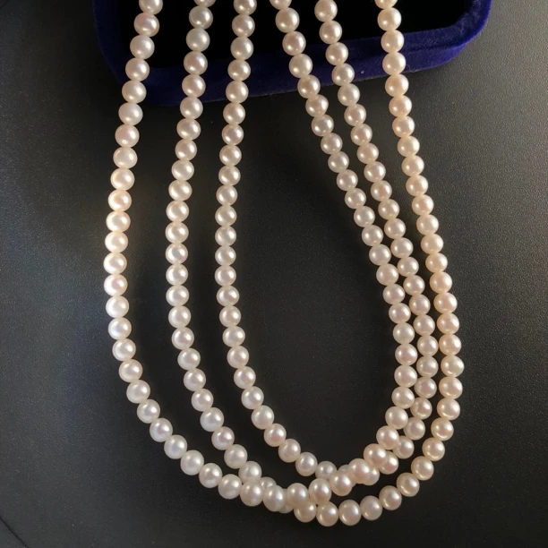 5mm冷白光珍珠项链小米珠近正圆强光锁骨链气质白色时尚百搭仙女