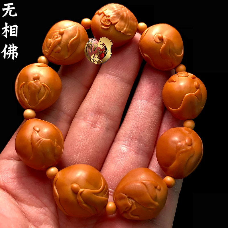 无相佛橄榄核手串男款盘玩高端文玩核雕浮雕精雕刻佛像高级感男士