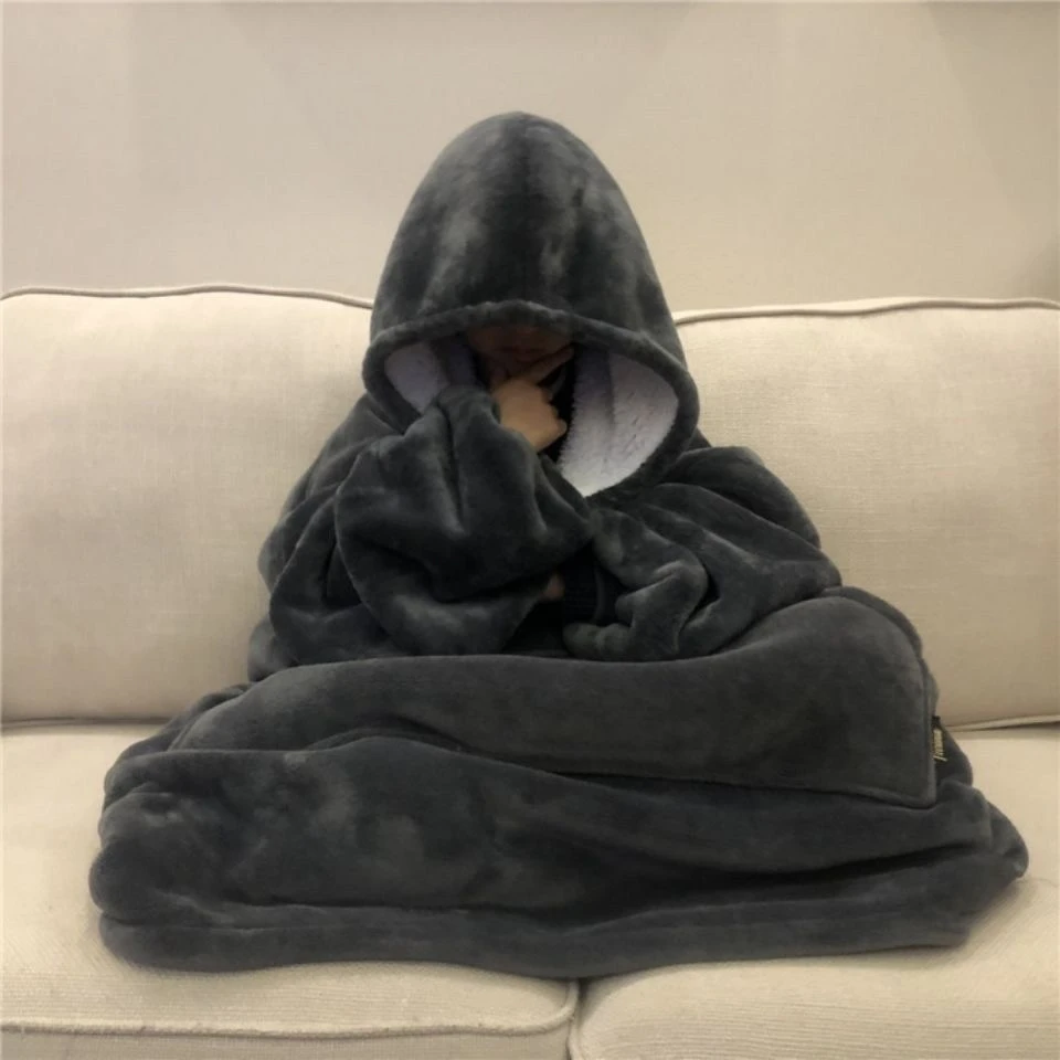 睡衣女款加绒加厚珊瑚绒保暖可爱连帽外出男女家居睡袍
