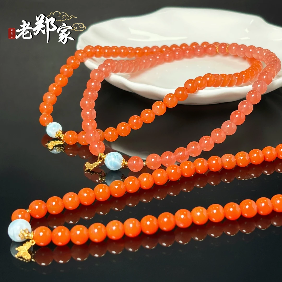 【老郑家】天然南红玛瑙DIY多圈手串  约7mm+多样性发1件897