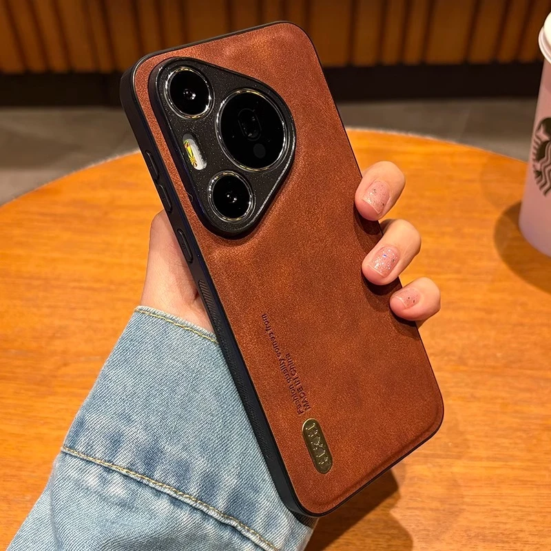 适用华为pura70手机壳新款pura70pro男女士保护套素皮高级感防摔