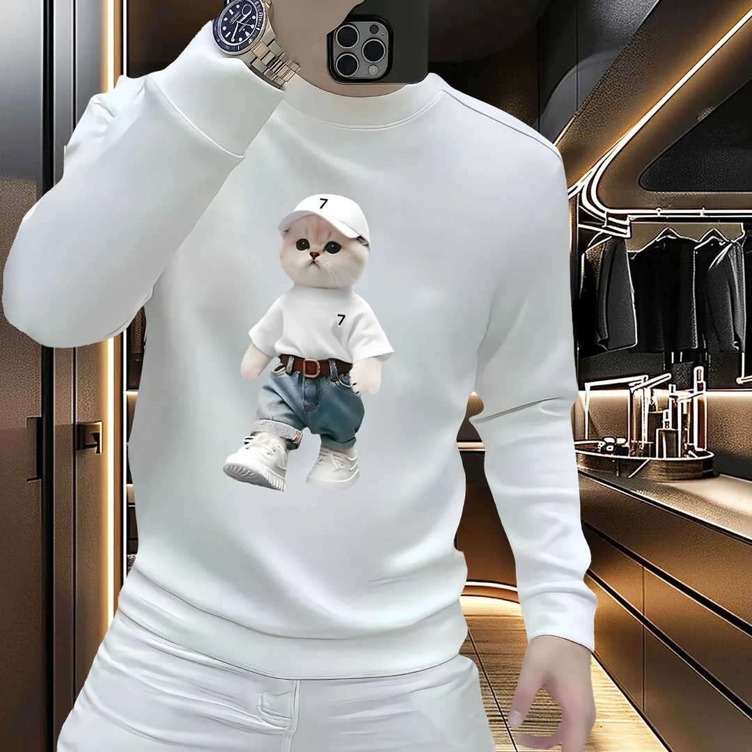 朗纯萱男士春秋卫衣美式痞帅重磅潮服秋冬卫衣青年内搭打底衫长袖