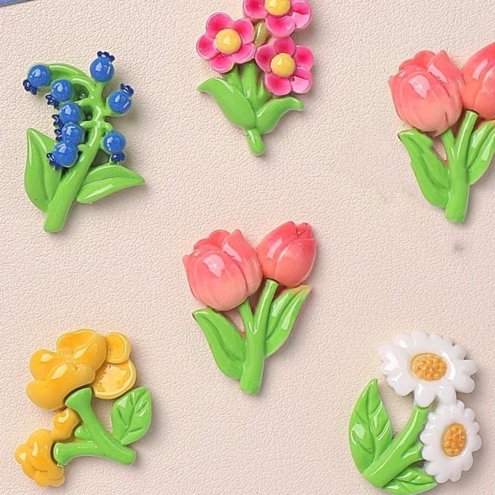 【小蚂蚁饰品】花朵贴片 卡通花朵小花贴片树脂饰品材料亮面贴片