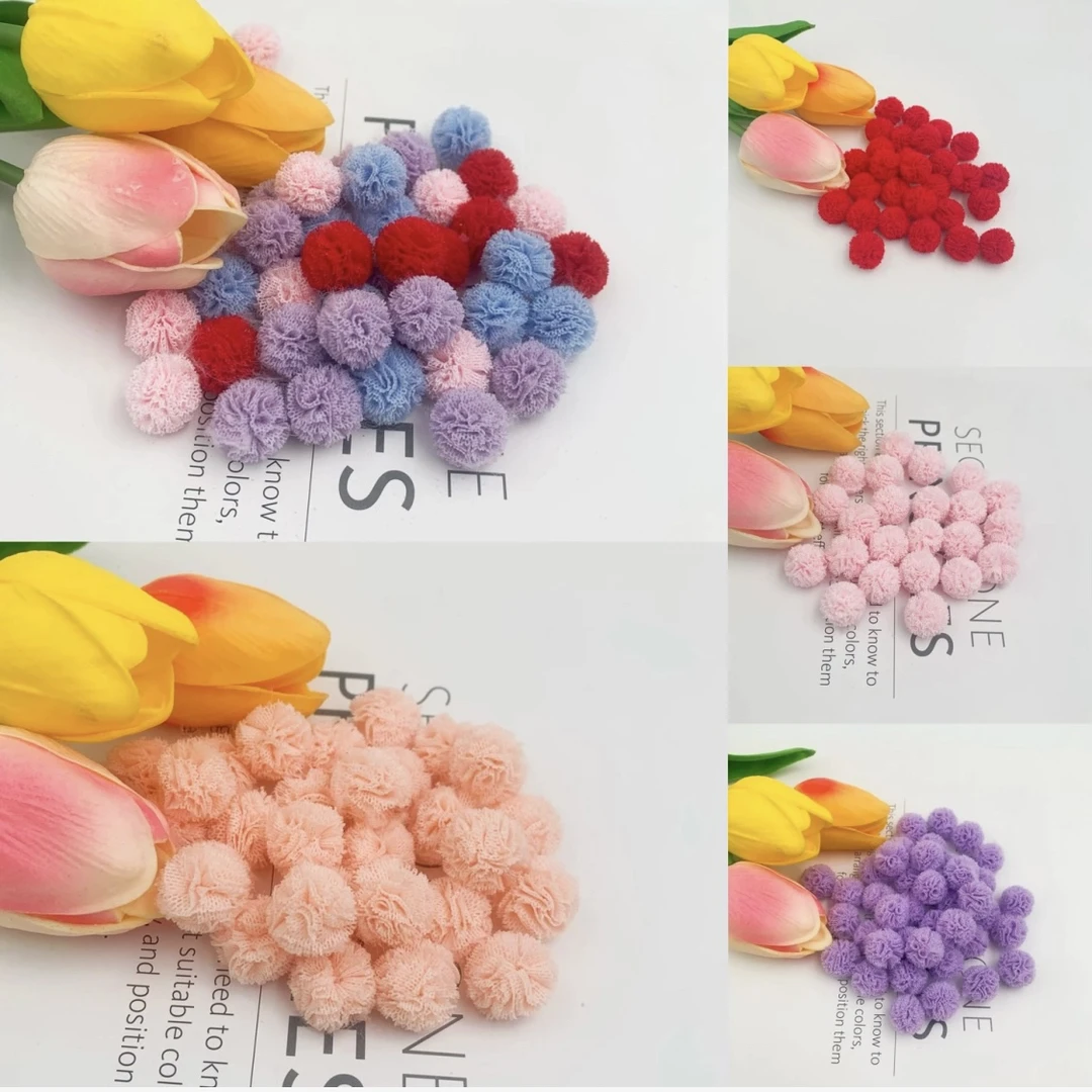 【小蚂蚁饰品】彩色弹力网纱球手工发饰diy