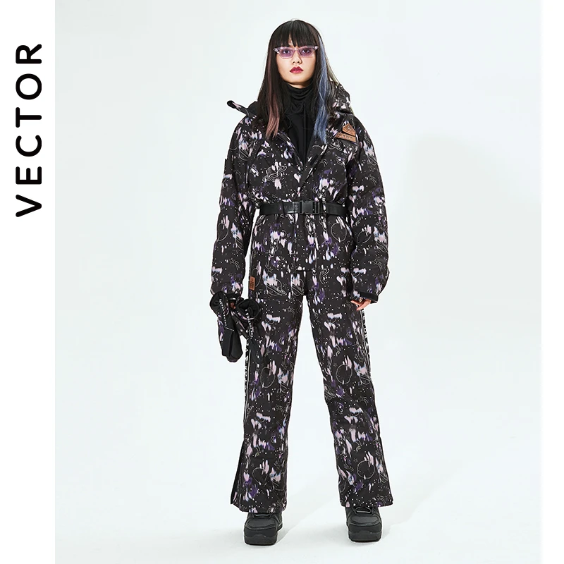 VECTOR滑雪服女成人滑雪大pro范户外冬保暖防水连体滑雪衣裤套装