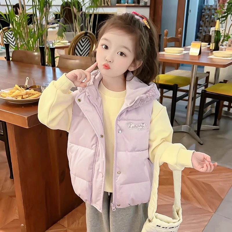 女童马甲冬季2023新款洋气时髦女宝宝秋冬款网红炸街马甲儿童冬装