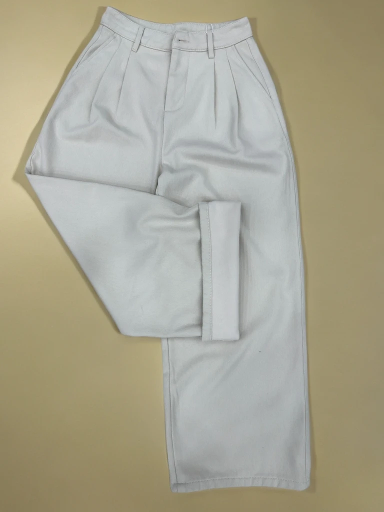 早春款中腰宽松显瘦阔腿宽松裤子休闲女裤加绒保暖百搭时尚纯色裤