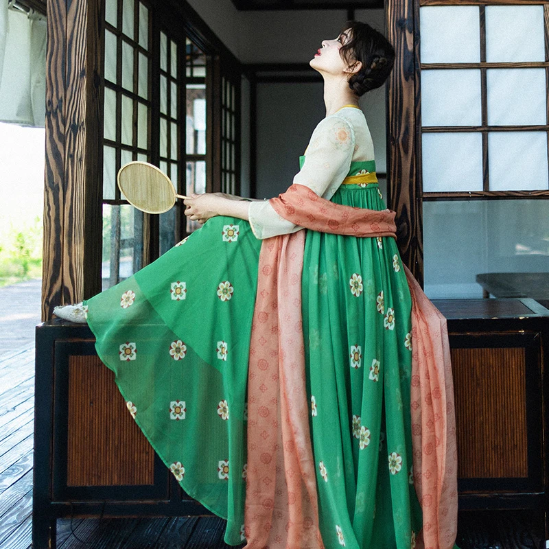 清【清平乐】国风连衣裙女春2023新款改良汉服女襦裙拍照裙子