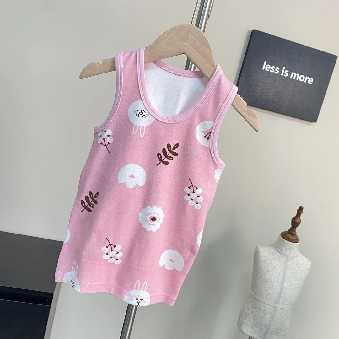 2025儿童纯棉加厚1-3岁背心3-6岁打底保暖内穿吸湿护肚透气家居服