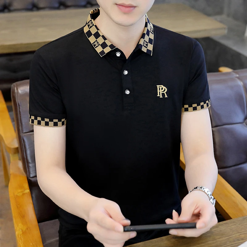 弗基马奇POLO衫男短袖t恤翻领修身夏季潮流半袖上衣夏款高端体恤