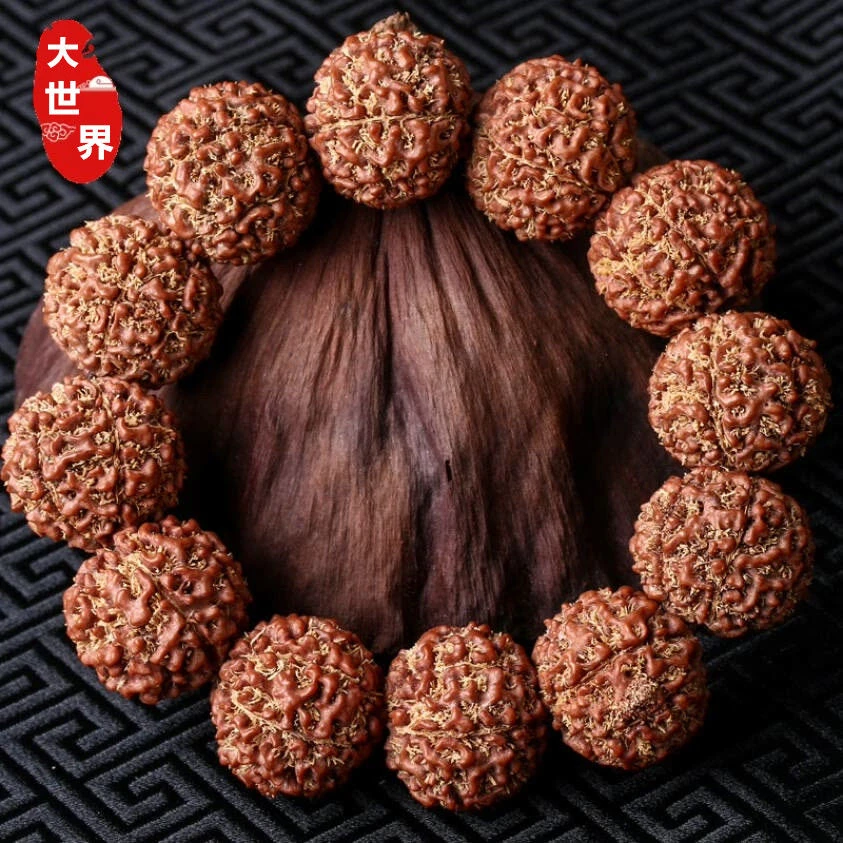 印尼大金刚菩提子原籽手串黄红皮满肉纹6六7七8八9九10瓣散珠佛珠