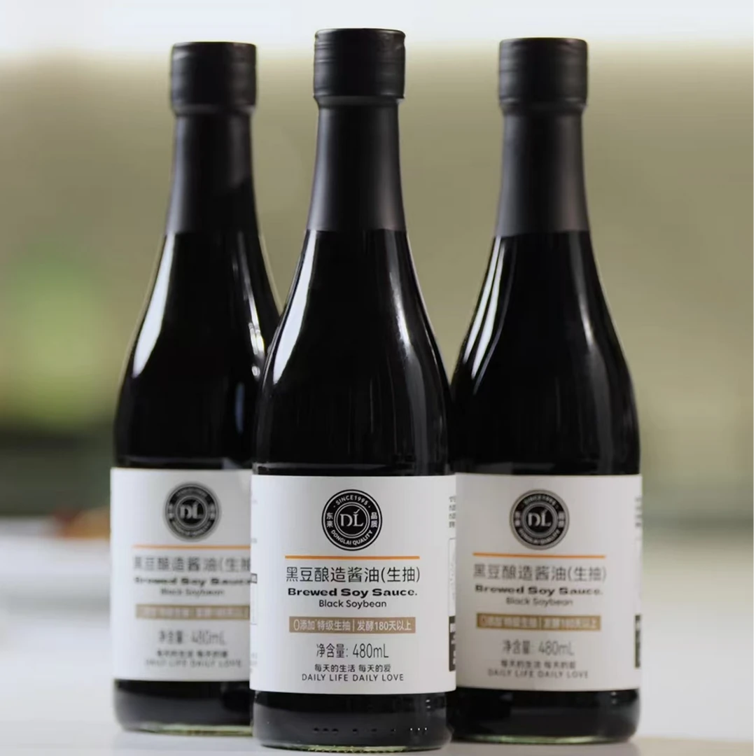 DL东来 黑豆酿造酱油（生抽）480ml一瓶[顺丰发货 全场满99元包邮]厨房调料