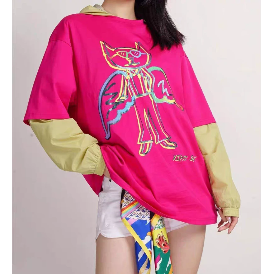 【商场同款】2024夏季新款宽松大码印花小飞侠短袖T恤女圆领1300365