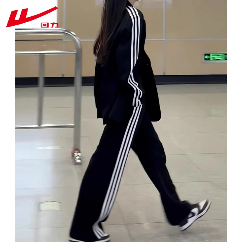 回力2025春秋冬季加绒加厚潮美式时尚男女运动套跑步团体服两件套