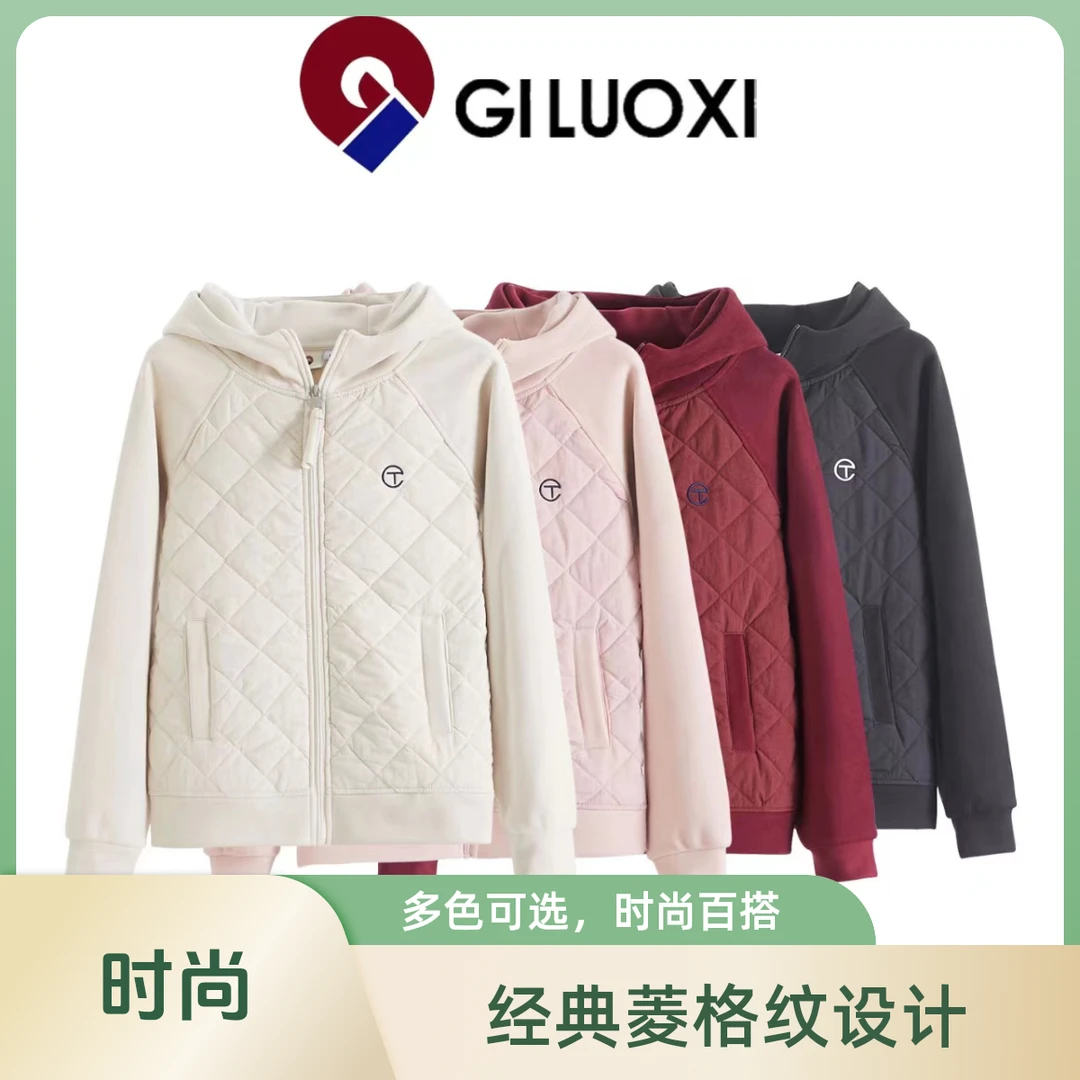 LULU设计师【FOUR】经典慕斯绒拼接百搭外套时尚运动加厚JX-1798