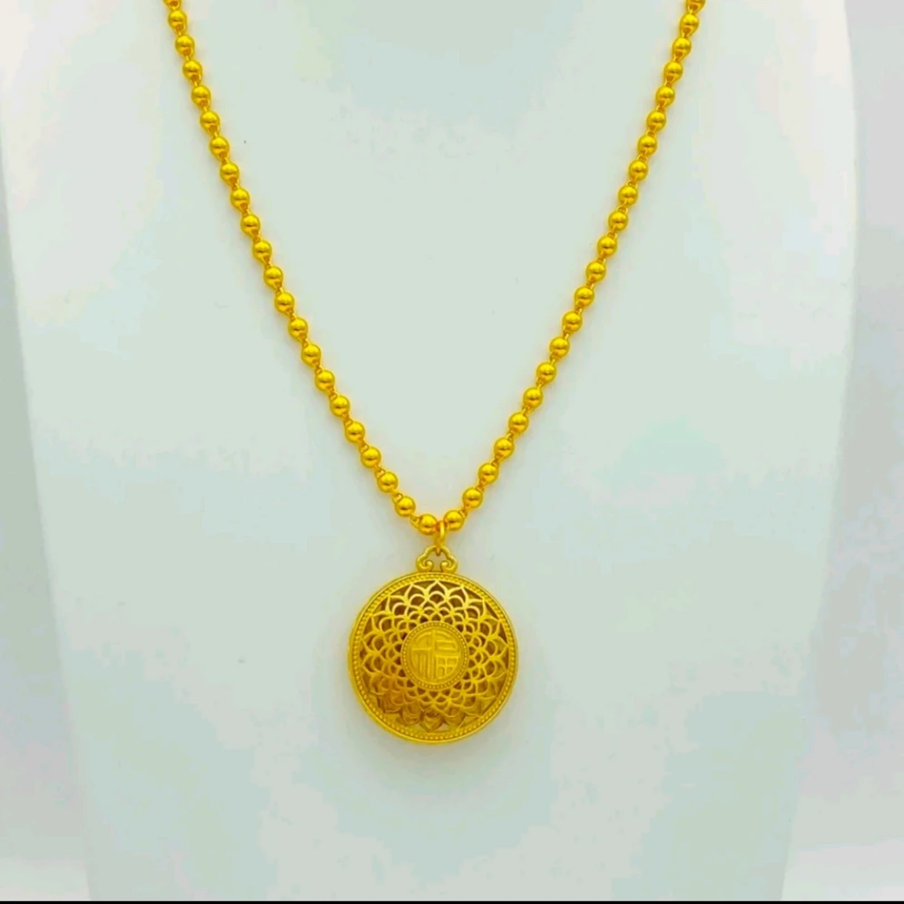 合金吊坠 精工卡4珠珠链配八宝罗盘吊坠时尚百搭