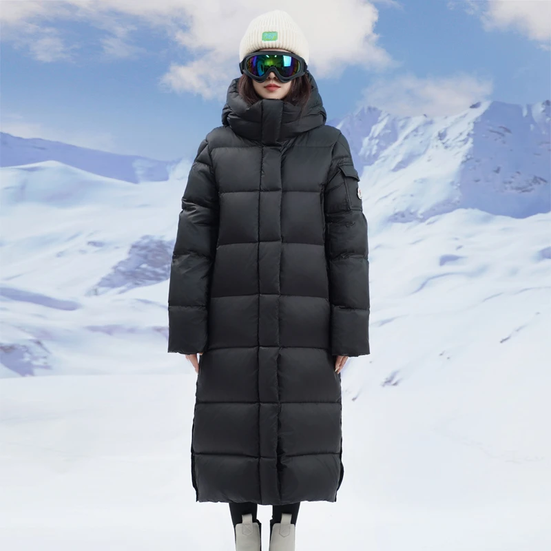 【M家玛雅长款】90白鹅绒长款过膝盖加厚情侣同款鹅绒服ZX8017