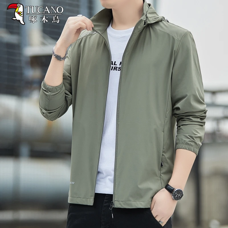 啄木鸟男士防晒衣夏季户外轻薄连帽透气速干防紫外线休闲潮流外套