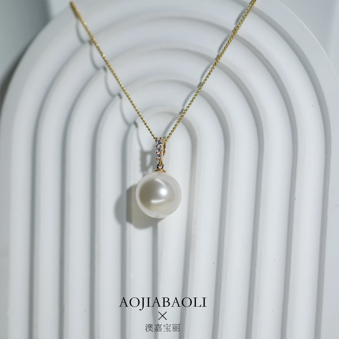 合金项链 【一字款14mm龙珠吊坠】减龄百搭白色贝珠吊坠大点位经典