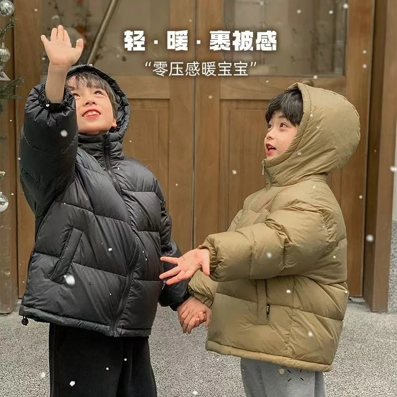 2024新款儿童加厚款棉服男女童百搭连帽韩版洋气冬季保暖外套