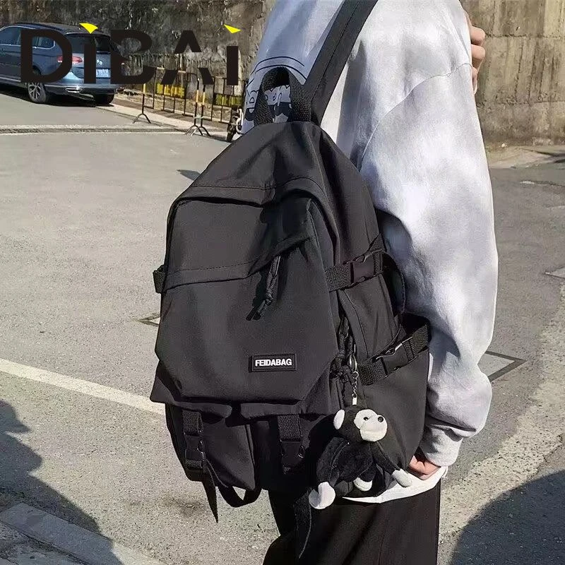 书包高中生ins潮酷校园背包初中大学生简约大容量双肩包韩版