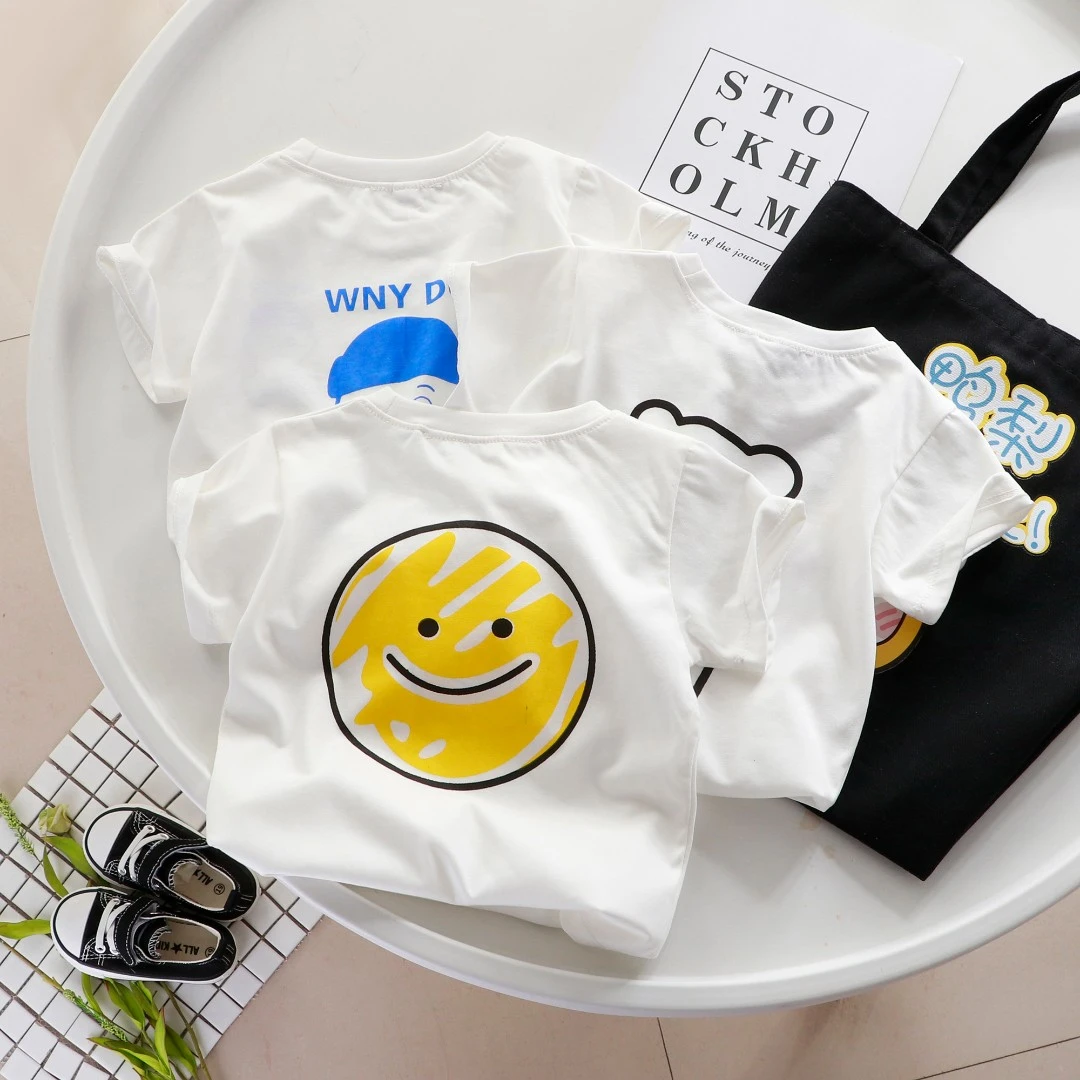 儿童短袖T恤新款帅气卡通中童上衣T恤男女宝夏装