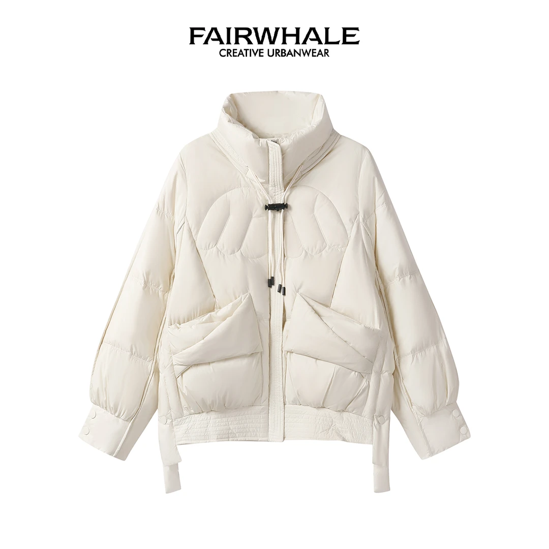 【草莓专属】马克华菲女装鸭绒立领羽绒服宽松外套 F44014A004 C