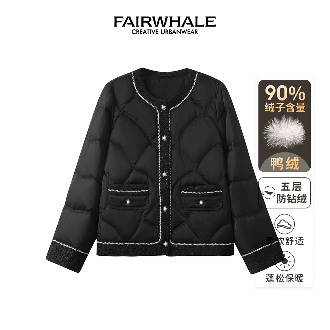 【新东方】马克华菲女装气质小香风百搭羽绒服外套F44014A029 C