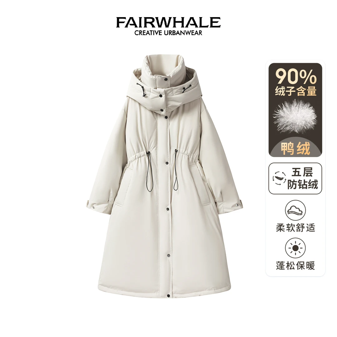 【新东方】马克华菲女装韩版90鸭绒连帽保暖羽绒服 F44014A102
